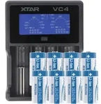 Schnell-Ladeger&auml;t und 8 Akkus CR123A mit 3,6 Volt bis 3,7 Volt, max. 850mAh