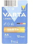 Varta Batterie Alkaline, Mignon, AA, LR06, 1.5V Longlife, Retail Box (12-Pack)