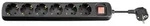 Goobay Steckdosenleiste 6-fach mit Schalter, 1,5 m, schwarz - 6x...
