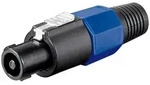 Goobay PA-Lautsprecherstecker - schraubbar, mit Knickschutz, 4-polig