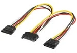 Goobay PC Y Stromkabel/Stromadapter, SATA 1x Buchse zu 2x Stecker - 2x SATA-Standard