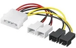 Goobay PC-L&uuml;fter Stromkabel/Stromadapter, 5.25 Stecker zu L&uuml;fter 2x 12 V/2x 5 V -