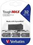 Verbatim USB 2.0 Stick 32GB, ToughMAX, schwarz KyronMAX Thermo Protect,
