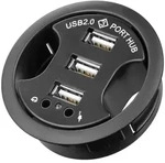 Goobay 3-fach USB 2.0 Hi-Speed Einbau-HUB/Verteiler + Audio - zum Einbau in 60 mm