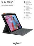 Logitech Tastatur Slim Folio, Bluetooth, grafit f&uuml;r Apple iPad 10.2", Gen.7/8/9, DE,