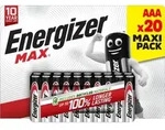Energizer Batterie Alkaline, Micro, AAA, LR03, 1.5V Max, Retail Blister (20-Pack)