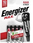 Energizer Batterie Alkaline, Micro, AAA, LR03, 1.5V Max, Retail Blister (4-Pack)