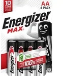 Energizer Batterie Alkaline, Mignon, AA, LR06, 1.5V Max, Retail Blister (4-Pack)