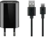 Goobay USB-CTM Ladeset 1 A - Netzteil mit Type-CTM Kabel 1m (Schwarz)