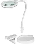 Goobay LED-Stand-/Klemm-Lupenleuchte, 6 W - 480 lm, 100 mm Glaslinse, 1,75-fache
