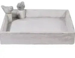 dobar&reg; wildlife Vogeltr&auml;nke Carr&eacute;, Keramik, grau, ca. B29/H5/T29 cm