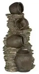 Dehner Polyresin-Gartenbrunnen Kr&uuml;ge, solarf&auml;hig, ca. H118 cm, Dunkelbraun, Gold