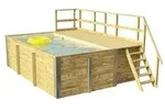 Weka Massivholzpool 595 Gr. 1, ca. B490/H201/T315 cm, Folie Sand/Mosaic, Natur, Beige