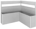 Biohort Sichtschutz Belvedere L200 mit Acrylglas, ca. B201/H91/T201 cm, Silber