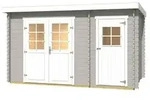 Weka Gartenhaus 254, ca. B390/H222/T246 cm, Hellgrau