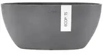 Ecopots Kunststoff-Schale Sofia mit Wassersystem, oval, Grau