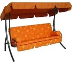 Angerer Hollywoodschaukel Trend, Design Korfu terra, 3-Sitzer, Orange, Dunkelgrau