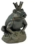 Ubbink Polyresin-Wasserspeier Froschk&ouml;nigin, ca. B19/H27/T20 cm, Anthrazit, Bronze