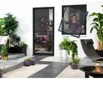 Hecht Fliegengitter Fenster mit Pollenschutz, ca B100/H120 cm, Dunkelgrau