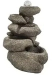 Dehner Polyresin-Zimmerbrunnen Olina mit LED-Beleuchtung, ca. H34 cm