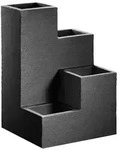 Dehner Kunststoff-Wendeltreppentopf Palermo, quadratisch, anthrazit, ca....