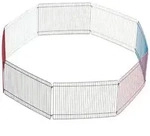 Trixie Freilaufgehege f&uuml;r Kleintiere, ca. B86/H24/T34 cm, Silber, Rot, Blau, Schwarz