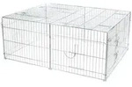 Trixie Freilaufgehege mit Abdeckung, ca. B144/H58/T116 cm, Silber