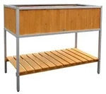 Habau Holz-Hochbeet mit Aluminiumrahmen, ca. B115/H89/T53,5 cm, Hellbraun