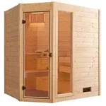 Weka Ecksauna Valida mit Glast&uuml;r und Fenster inkl. Ofen, ca. B189/H203,5/T139 cm,