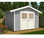 Weka Gartenhaus 122 Gr. 4, ca. B380/H253/T274 cm, Grau, Wei&szlig;