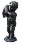 Ubbink Polystone-Wasserspeier Yannick, ca. B20/H48/T17 cm, Kupfer, Grau, Blau