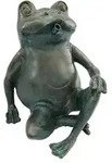 Ubbink Polystone-Wasserspeier Frosch, ca. B20/H23/T15 cm, Kupfer, Grau, Blau