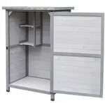 Habau Gartenschrank Flachdach, Grau, Hellgrau