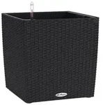 LECHUZA&reg; Kunststoff-Topf Cube Cottage, quadratisch, Schwarz