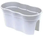 KHW Kunststoff-Gel&auml;ndertopf Flowerclip, ca. B57,5/H27/T27,7 cm, 2er-Set, Wei&szlig;