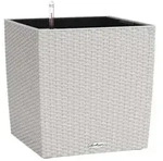 LECHUZA&reg; Kunststoff-Topf Cube Cottage, quadratisch, Hellgrau