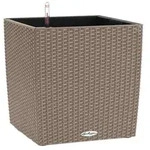 LECHUZA&reg; Kunststoff-Topf Cube Cottage, quadratisch, Hellbraun