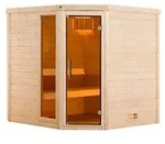 Weka Sauna Turku mit Glast&uuml;r und Fenster inkl. Ofen, ca. B195/H205/T178 cm, Natur