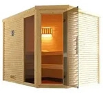Weka Sauna Cubilis mit Glast&uuml;r und Fenster, Natur