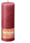 Bolsius Rustik Stumpenkerze Shine, zartes rot, ca. &Oslash;6,8/H19 cm