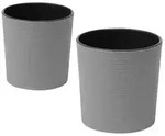 Siena Garden Kunststoff-Topf ECO Lens, rund, grau, ca. &Oslash;30/H30,5 cm, 2er-Set
