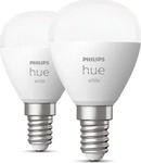 Philips 929002440604, Philips Hue White 5,7 Watt E14 Tropfen - 2-teiliges Set, 2 Stk
