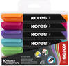 KORES 20902, KORES K-MARKER Permanentmarker - breit - Set mit 6 Farben
