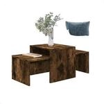 VidaXL Sofaecken, Podesttische Bouts de canap&eacute; Ensemble bois d'ing&eacute;nierie marron
