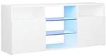 VidaXL Meuble TV avec lumi&egrave;res LED blanc 120x30x50 cm