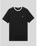 Lyle & Scott T-Shirts & Poloshirts TS2201V RINGER T-SHIRT-W189 JET BLACK/WHITE