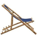 VidaXL Gartenst&uuml;hle Chaise de terrasse Bambou et toile Bleu marine