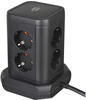 Steckdosenturm Brennenstuhl® 8-fach mit 4x USB schwarz 2m H05VV-F3G1.5...