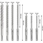 Bosch PRO SDS plus-5X Hammerbohrer-Set, 5/6/8/6/8/10/12 mm, 7-tlg Durchmesser mm: