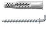 fischer Universald&uuml;bel UX 6 x 35 WH mit Rand und Winkelhaken; Mit Winkelhaken Reale